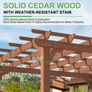 Premium Outdoor Cedar Wood Pergola With Slatted Roof (SAK87024) - Saksby Wholesale - Weather-Resistant Stain