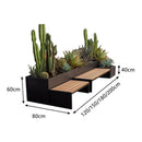 Premium Outdoor Commercial Wooden Bench With Steel Frame And Planter For Patios And Parks (SAK25174)