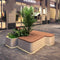 Premium Outdoor Commercial Wooden Street Bench With Steel Frame And Planters (SAK74612)