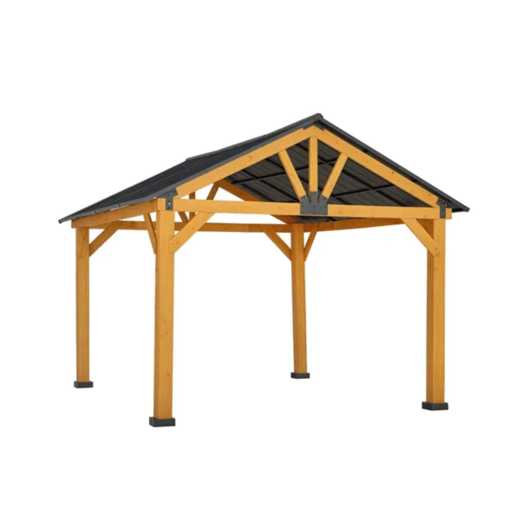 [09X11FT] Premium Outdoor Hardtop Patio Backyard Gazebo (SAK86341) - Saksby Wholesale - Front View