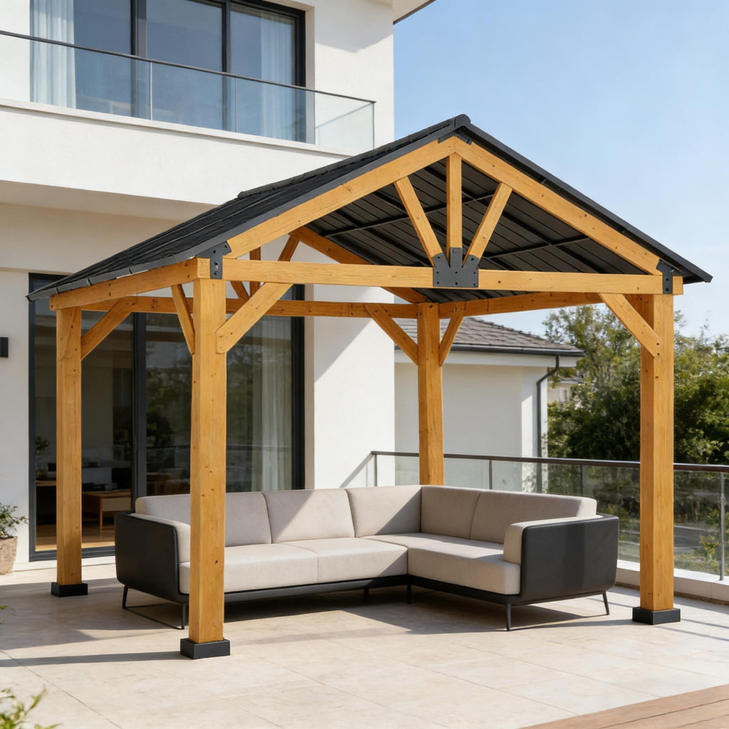 [09X11FT] Premium Outdoor Hardtop Patio Backyard Gazebo (SAK86341) - Saksby Wholesale - Lifestyle Image