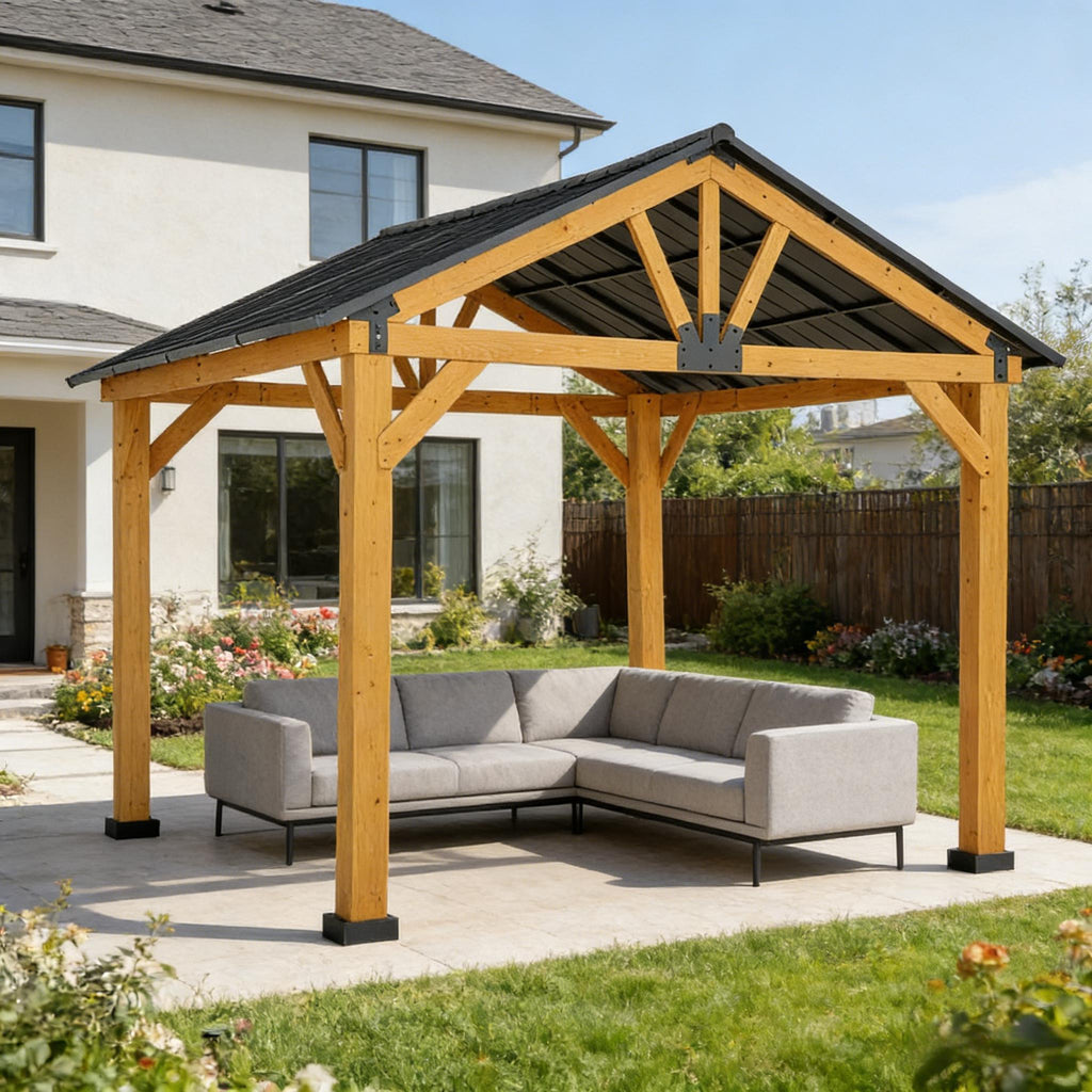 [09X11FT] Premium Outdoor Hardtop Patio Backyard Gazebo (SAK86341) - Saksby Wholesale - Product Preview