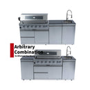 Premium Outdoor Kitchen Island With 43 Inch 6-Burner 85K BTU Propane Gas Grill, Rotisserie Kit, And Storage Cabinets (SAK95623) - Saksby Wholesale - ARbitary Combination View