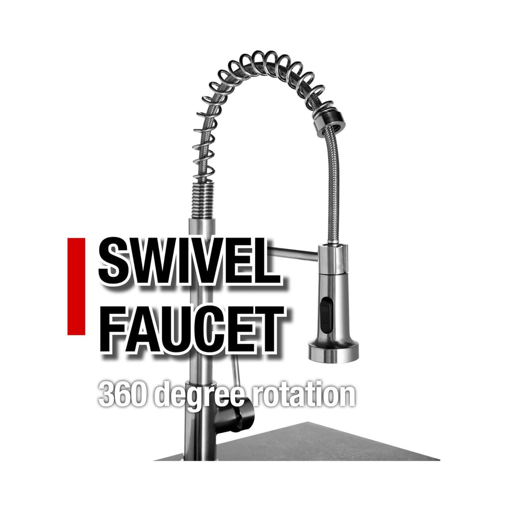 Premium Outdoor Kitchen Island With 43 Inch 6-Burner 85K BTU Propane Gas Grill, Rotisserie Kit, And Storage Cabinets (SAK95623) - Saksby Wholesale - Faucet View