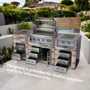 Premium Outdoor Kitchen With 32 Inch 60000 BTU Built-In Stainless Steel LPG Gas Grill, Door And Drawer Combo And Stainless Steel Ice Box (SAK98661) - Saksby Wholesale - Lifestyle