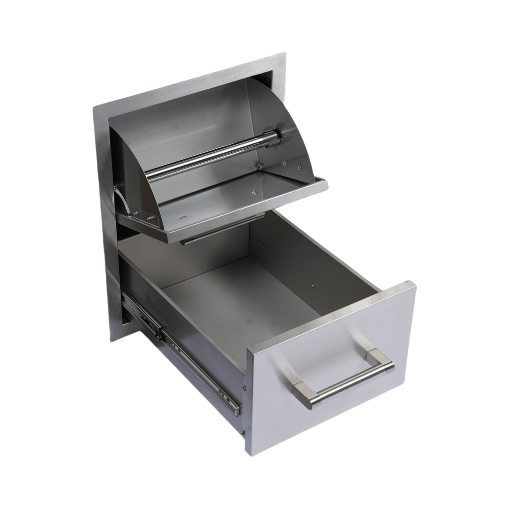 Premium Outdoor Kitchen With 32 Inch 60000 BTU Built-In Stainless Steel LPG Gas Grill, Door And Drawer Combo And Stainless Steel Ice Box (SAK98661) - Saksby Wholesale - One Drawer Only