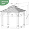[10x10FT] Premium Outdoor Patio Hardtop Gazebo W/ Double Steel Roof (SAK01291) - Saksby Wholesale - Dimension View