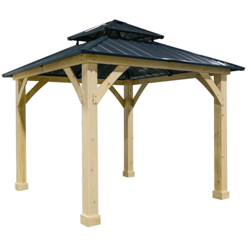 [10x10FT] Premium Outdoor Patio Hardtop Gazebo W/ Double Steel Roof (SAK01291) - Saksby Wholesale - Front Left View