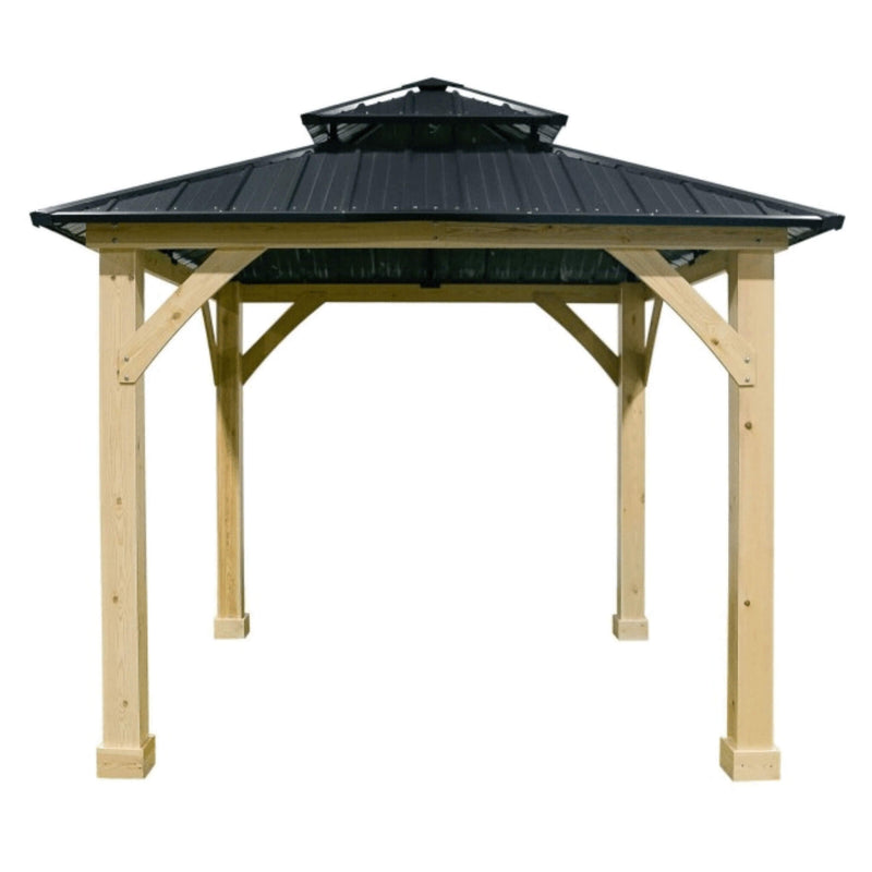 [10x10FT] Premium Outdoor Patio Hardtop Gazebo W/ Double Steel Roof (SAK01291) - Saksby Wholesale - Full View