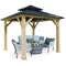 [10x10FT] Premium Outdoor Patio Hardtop Gazebo W/ Double Steel Roof (SAK01291) - Saksby Wholesale - With Sofa View