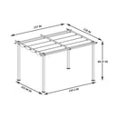 [10x13FT] Premium Outdoor Patio Retractable Pergola With Canopy (SAK01864) - Saksby Wholesale - Dimensions View