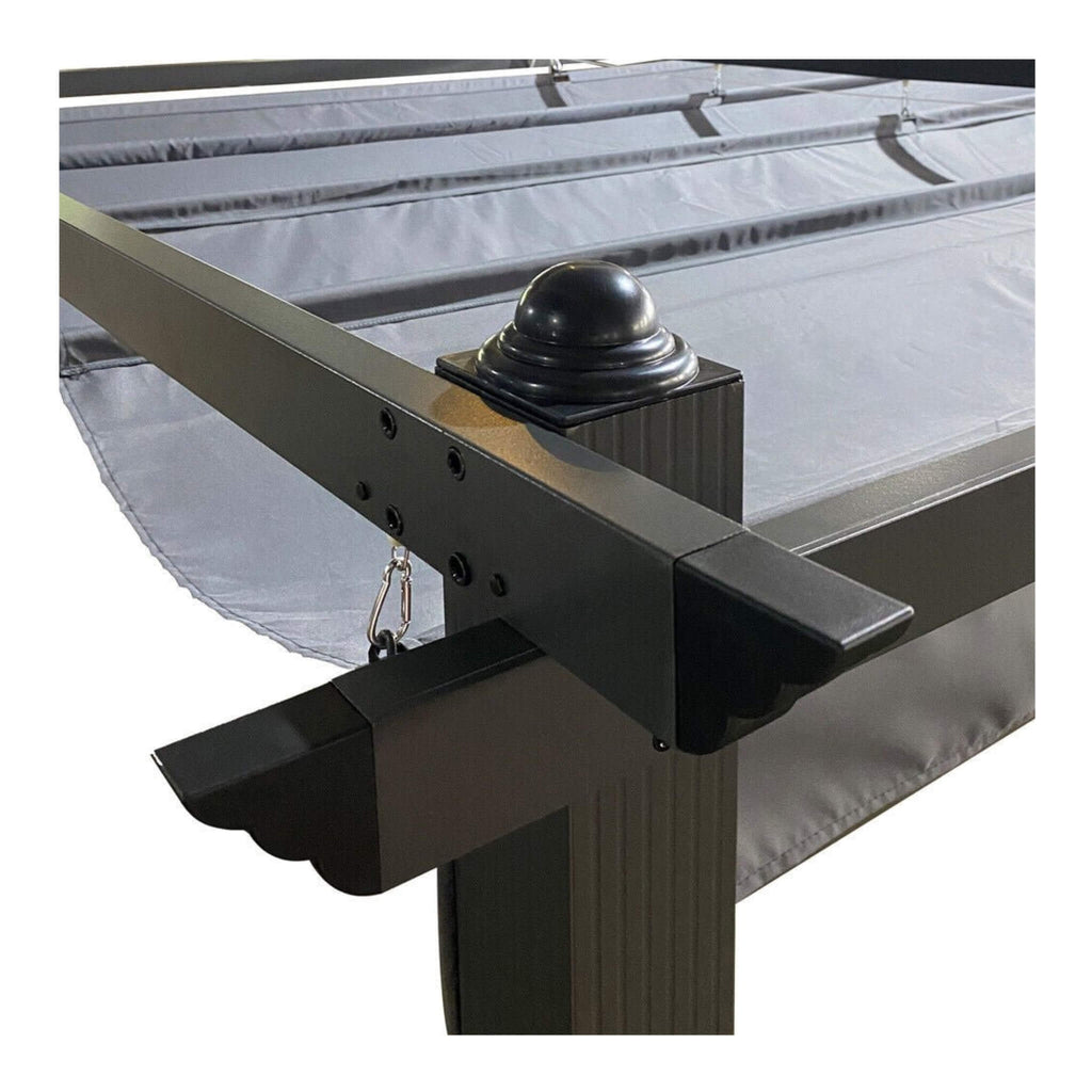 [10x13FT] Premium Outdoor Patio Retractable Pergola With Canopy (SAK01864) - Saksby Wholesale - Parts View
