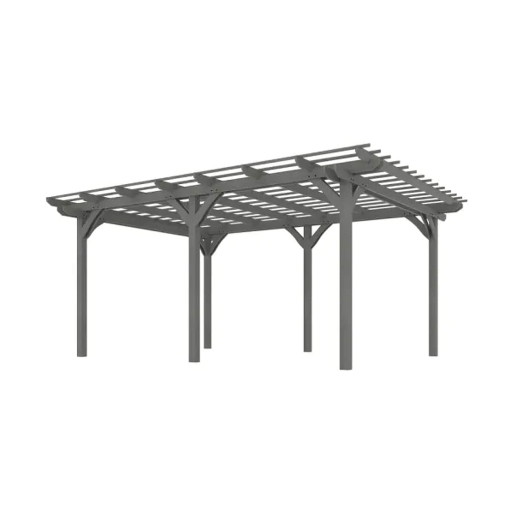 [09X12FT] Premium Outdoor Wooden Grape Trellis Pergola (SAK18579) - Saksby Wholesale - Gray Dimensions