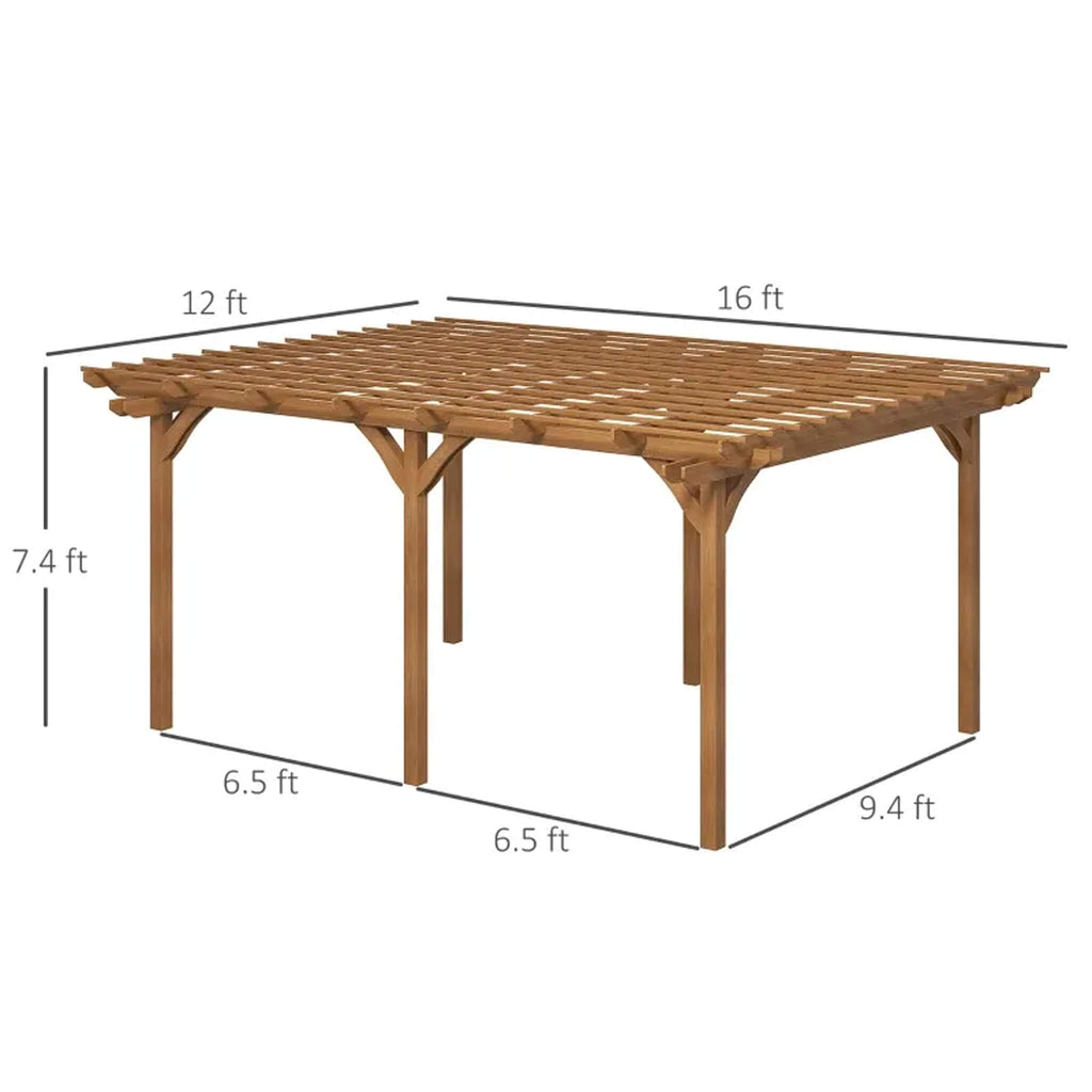 [09X12FT] Premium Outdoor Wooden Grape Trellis Pergola (SAK18579) - Saksby Wholesale - Dimensions