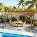 [09X12FT] Premium Outdoor Wooden Grape Trellis Pergola (SAK18579) - Saksby Wholesale - Lifestyle Image
