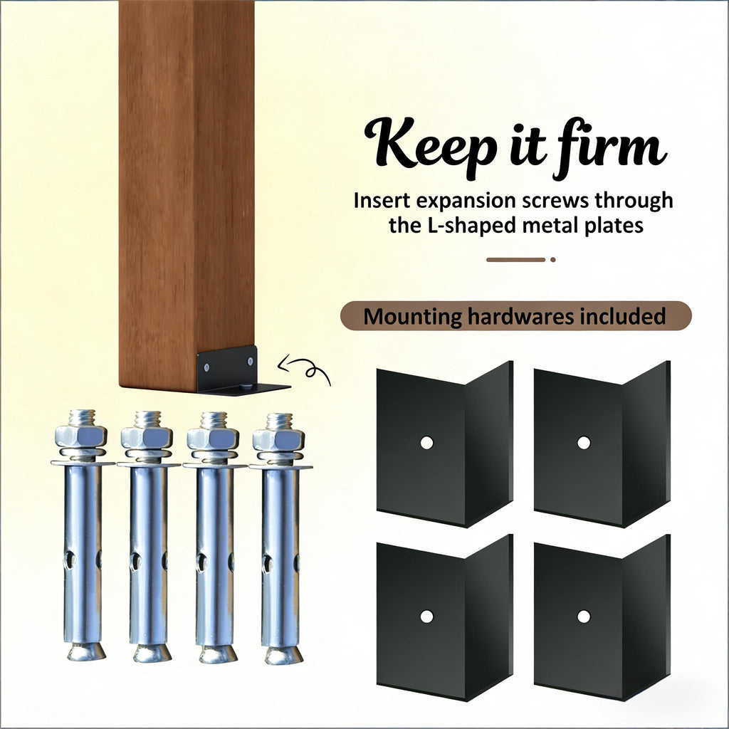 [09X12FT] Premium Outdoor Wooden Grape Trellis Pergola (SAK18579) - Saksby Wholesale - Mounting Hardwares Inclusions