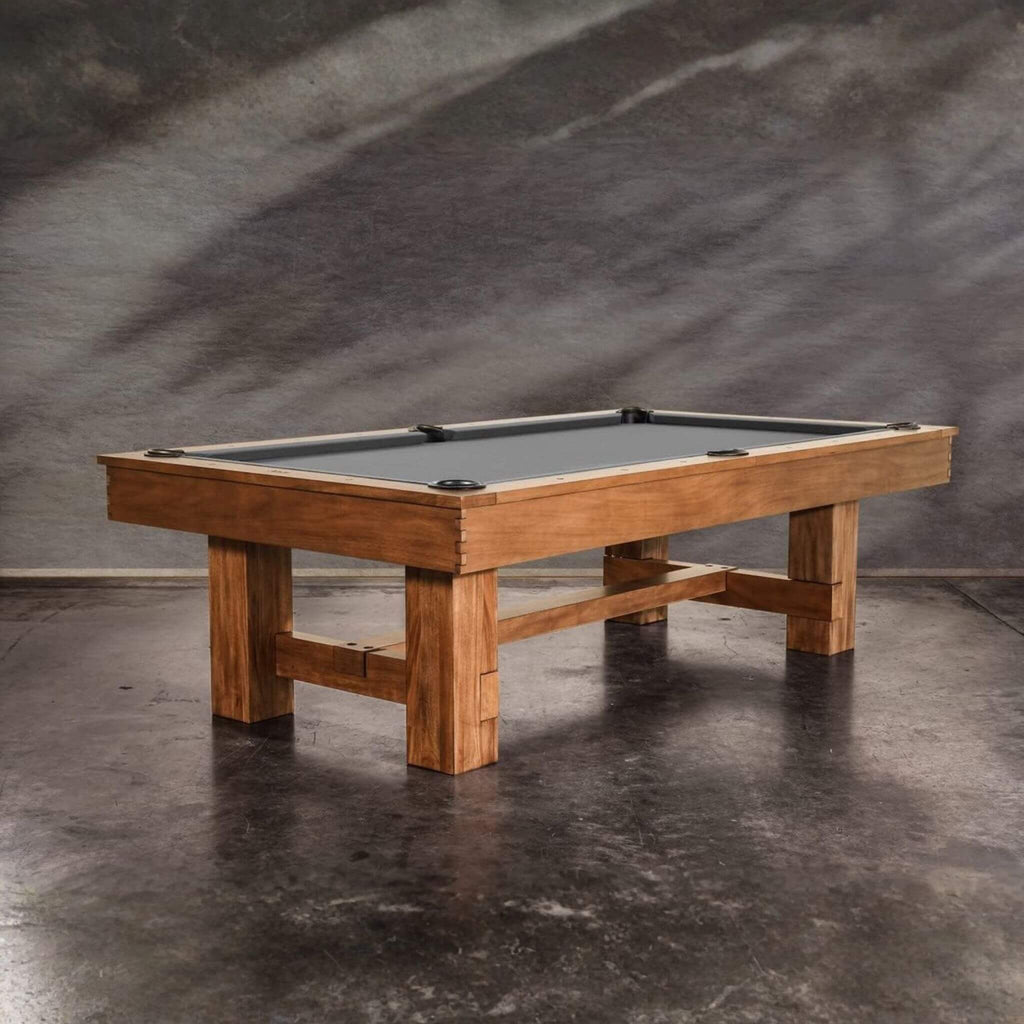 8FT Premium Professional Presli Slate Native Acacia Solid Wood Billiard Pool Table (SAK90428) - Saksby Wholesale - Front Side View