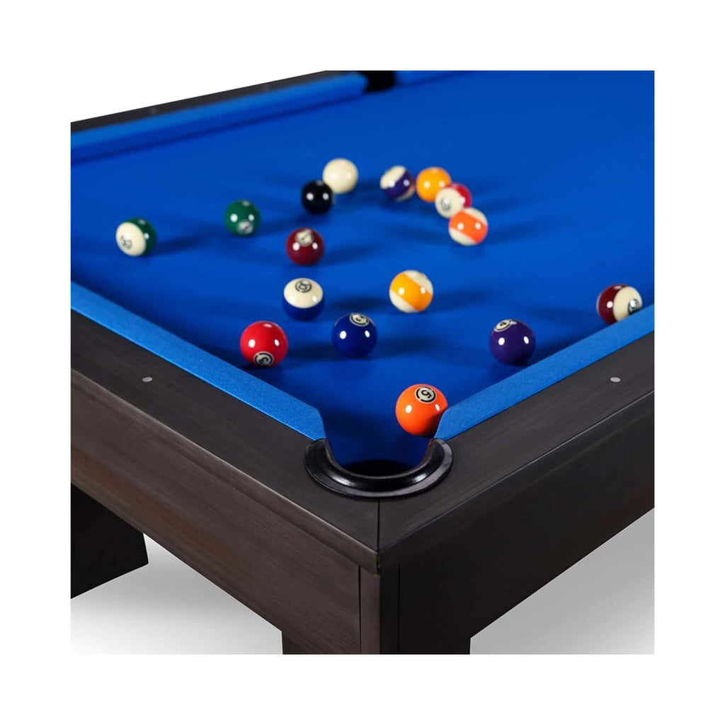 8FT Premium Professional Regal Slate Modern Graphite Solid Wood Billiard Pool Table (SAK64029) - Saksby Wholesale - Ball Container In Edge View