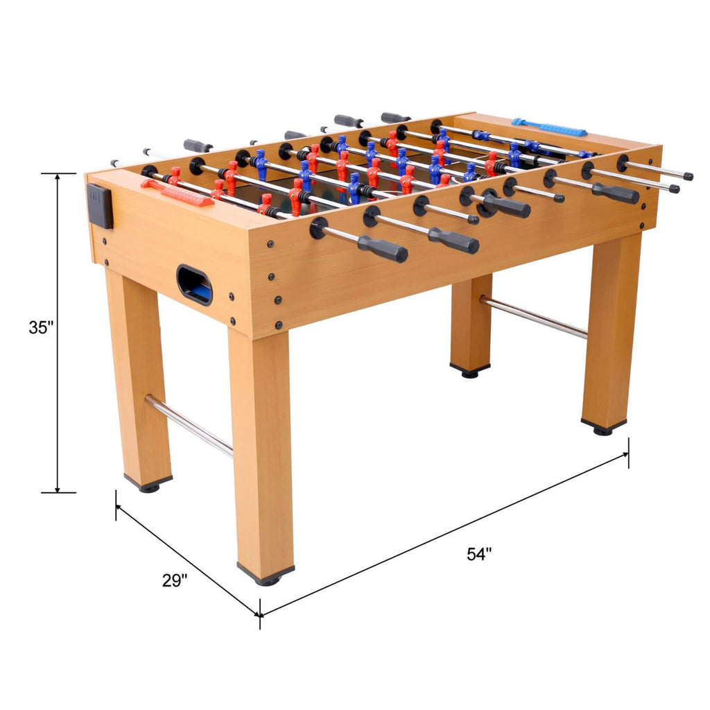 Premium 54-Inch Professional Wooden Foosball Table With Adjustable Leg Levelers (SAK95481) - Saksby Wholesale - Dimensions