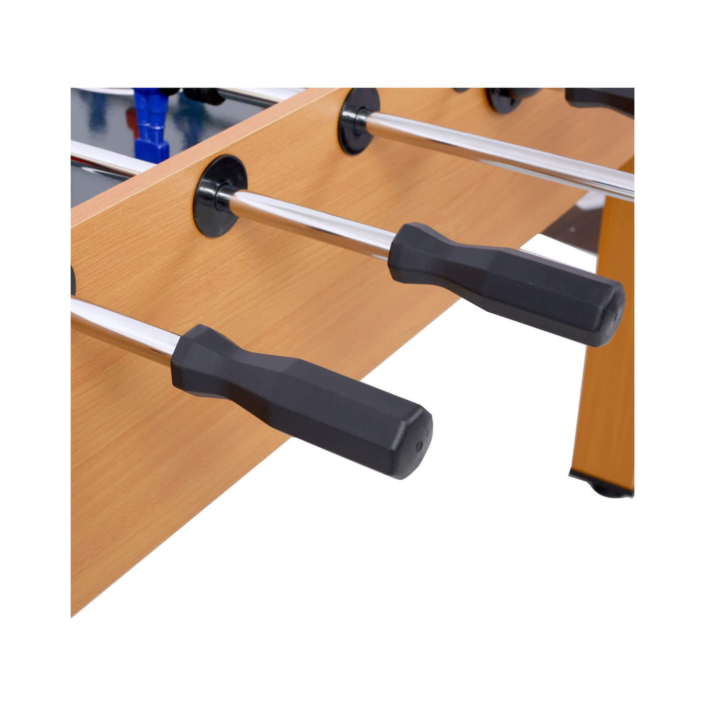 Premium 54-Inch Professional Wooden Foosball Table With Adjustable Leg Levelers (SAK95481) - Saksby Wholesale - Handles and Rods View