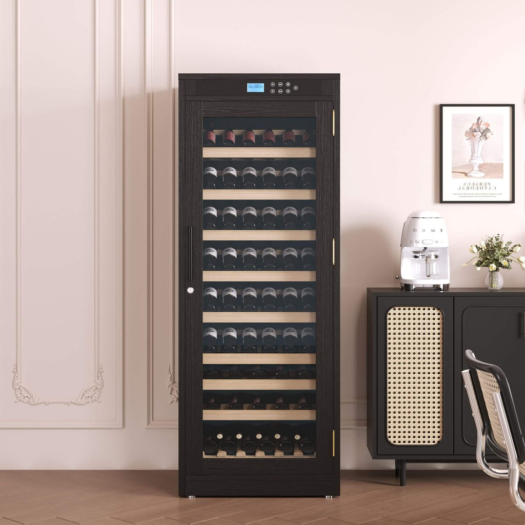 Premium Smart Temperature-Controlled Multi-Tier Wine Cabinet For Home And Bar (SAK46361) - Saksby Wholesale - Front View Lifestyle IMage