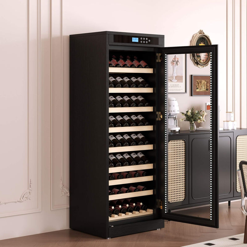 Premium Smart Temperature-Controlled Multi-Tier Wine Cabinet For Home And Bar (SAK46361) - Saksby Wholesale - Open Door Lifestyle Image
