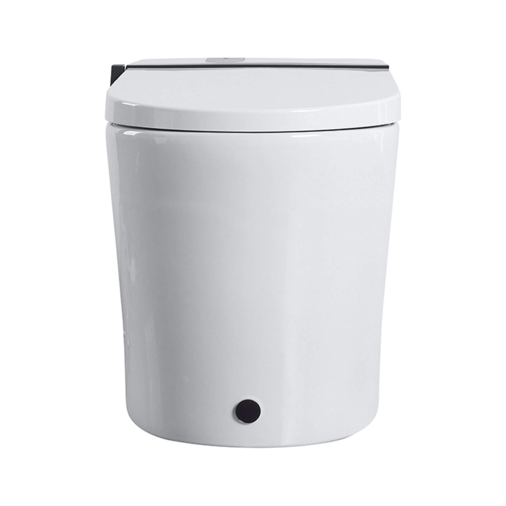 Premium Smart Toilet With Bidet Seat, Foot Sensor, Auto Open And Close Lid, LED Display, Night Light, Warm Water Wash, Air Dryer, Revolving Lamp, And Side Knob Controls (SAK81465) - Saksby Wholesale - Front View