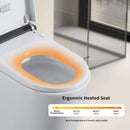 Premium Smart Toilet With Bidet Seat, Foot Sensor, Auto Open And Close Lid, LED Display, Night Light, Warm Water Wash, Air Dryer, Revolving Lamp, And Side Knob Controls (SAK81465) - Saksby Wholesale - Heated Seat
