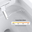 Premium Smart Toilet With Bidet Seat, Foot Sensor, Auto Open And Close Lid, LED Display, Night Light, Warm Water Wash, Air Dryer, Revolving Lamp, And Side Knob Controls (SAK81465) - Saksby Wholesale - Instant Warm Water