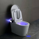 Premium Smart Toilet With Bidet Seat, Foot Sensor, Auto Open And Close Lid, LED Display, Night Light, Warm Water Wash, Air Dryer, Revolving Lamp, And Side Knob Controls (SAK81465) - Saksby Wholesale - Oepn bidet Seat Lifestyle