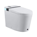 Premium Smart Toilet With Bidet Seat, Foot Sensor, Auto Open And Close Lid, LED Display, Night Light, Warm Water Wash, Air Dryer, Revolving Lamp, And Side Knob Controls (SAK81465) - Saksby Wholesale - Side Front View