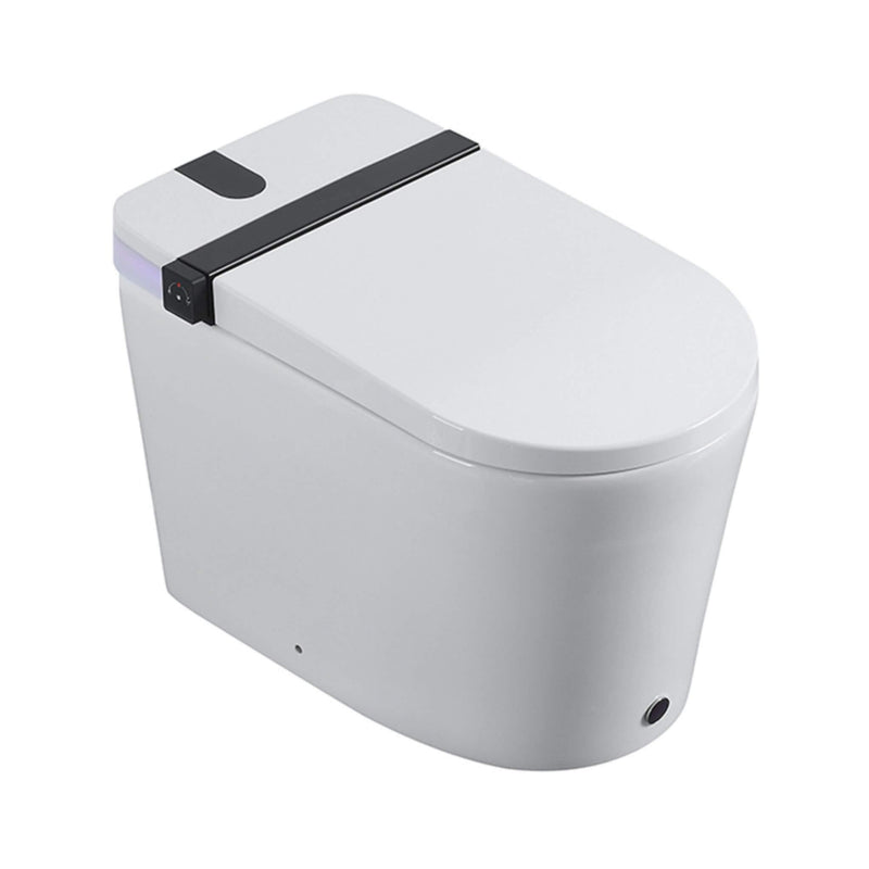 Premium Smart Toilet With Bidet Seat, Foot Sensor, Auto Open And Close Lid, LED Display, Night Light, Warm Water Wash, Air Dryer, Revolving Lamp, And Side Knob Controls (SAK81465) - Saksby Wholesale - Top Side View