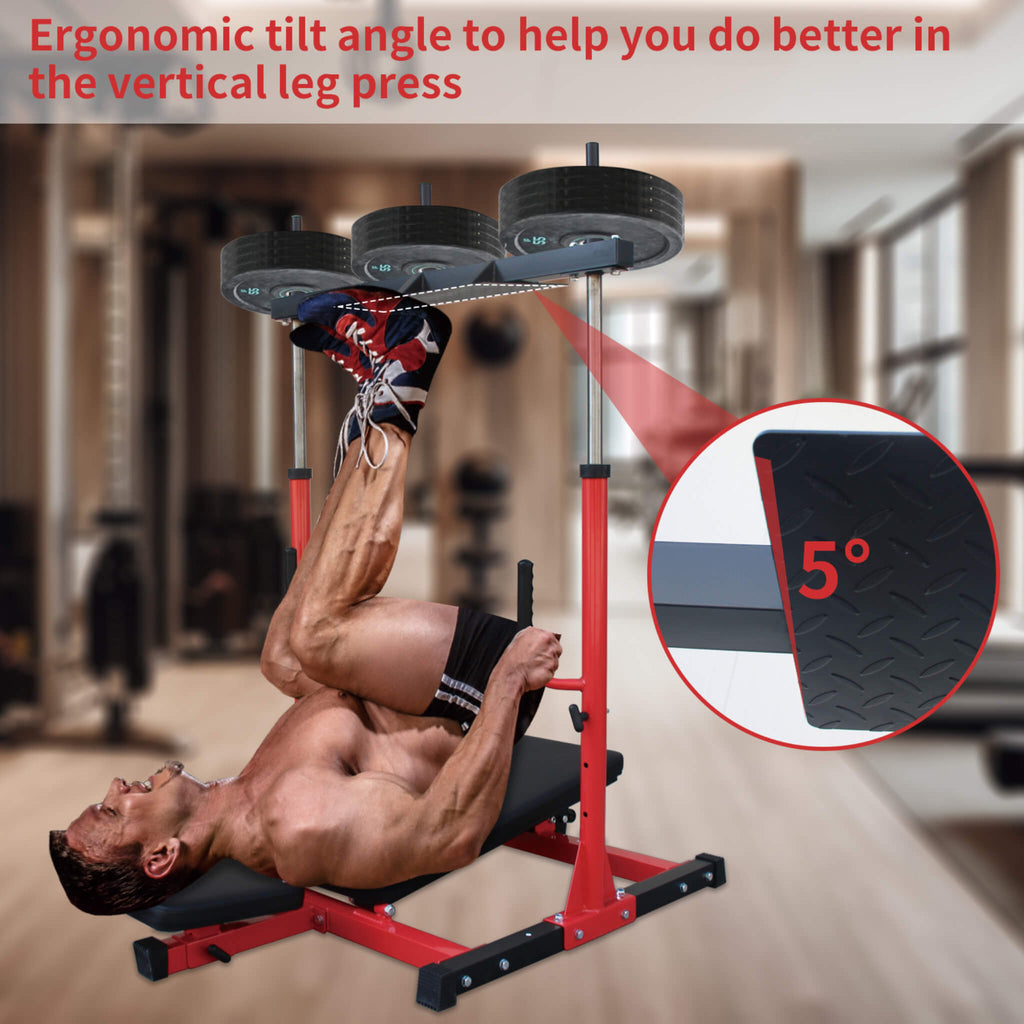 Premium Vertical Leg Press Machine With Adjustable Back And Head Rests For Home Gyms, 660LBS (SAK34819) - Saksby Wholesale - Leg Press View
