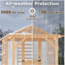 Premium Walk-In Spruce Wood Greenhouse With Pergola And Shelves (SAK75890) - Saksby Wholesale - All-Weather Protection