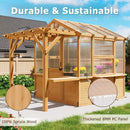 Premium Walk-In Spruce Wood Greenhouse With Pergola And Shelves (SAK75890) - Saksby Wholesale - Features