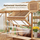 Premium Walk-In Spruce Wood Greenhouse With Pergola And Shelves (SAK75890) - Saksby Wholesale - Ventilation View