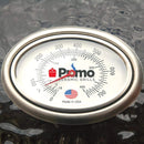 Primo Oval Large 300 All-In-One Ceramic Kamado Grill W/ Cradle, Side Shelves & Stainless Steel Grates [PGCLGC] (SAK21293) - Saksby Wholesale - Thermometer View