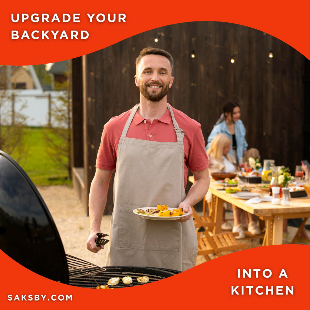 Primo Oval Large 300 All-In-One Ceramic Kamado Grill W/ Cradle, Side Shelves & Stainless Steel Grates [PGCLGC] (SAK21293) - Saksby Wholesale - Lifestyle Image