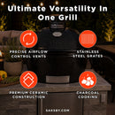 Primo Oval Large 300 Ceramic Kamado BBQ Grill W/ Stainless Steel Grates [PGCLGH] (SAK14871) - Saksby Wholesale - Features
