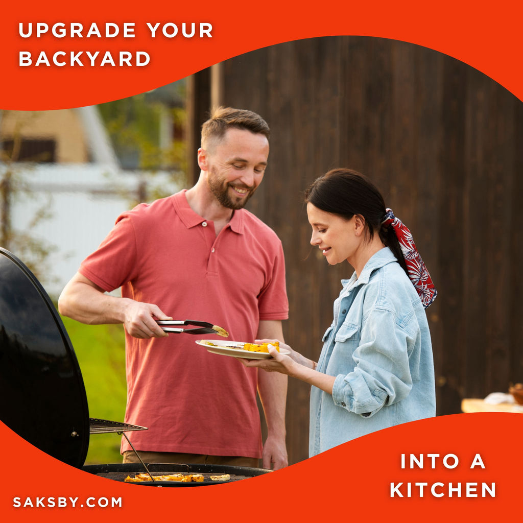 Primo Oval Large 300 Ceramic Kamado BBQ Grill W/ Stainless Steel Grates [PGCLGH] (SAK14871) - Saksby Wholesale - Lifestyle Image