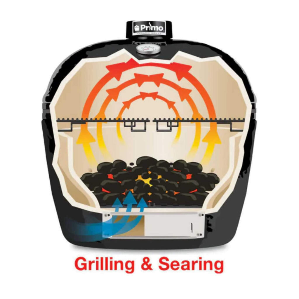 PRIMO OVAL XXL All-In-One Ceramic Charcoal Grill [PGCXXLC] (SAK86742) - SAKSBY