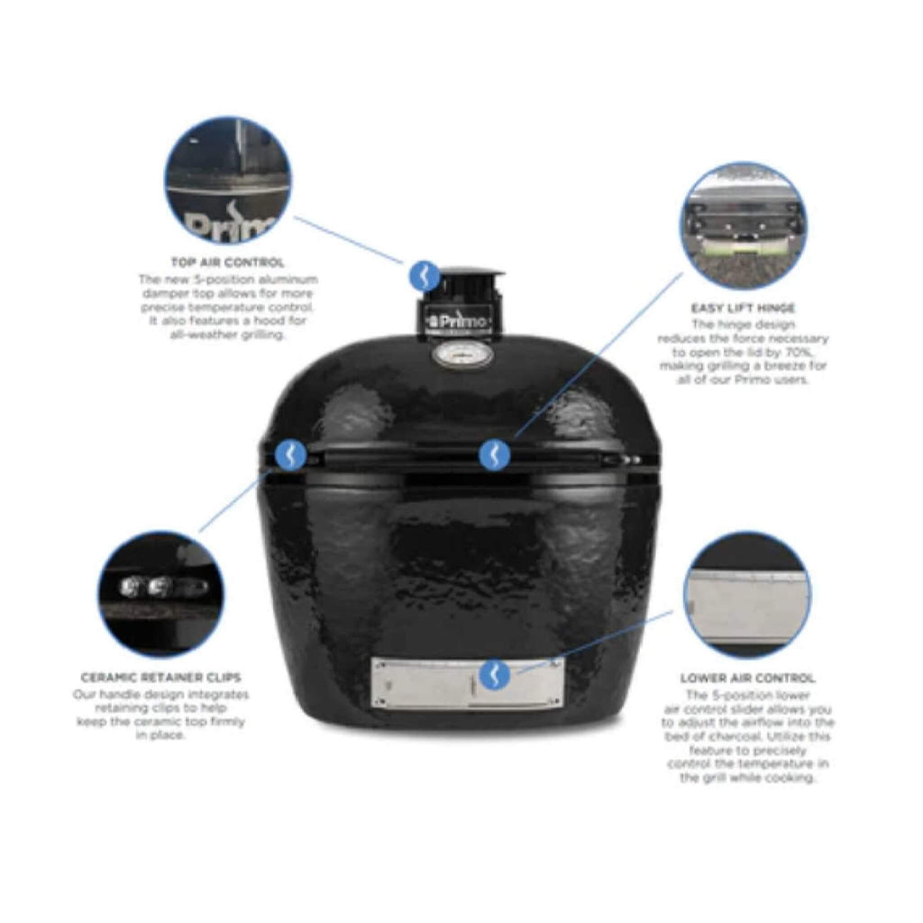 Primo Oval XXL All-In-One Ceramic Charcoal Grill [PGCXXLC] (SAK86742) - Saksby Wholesale - Details View