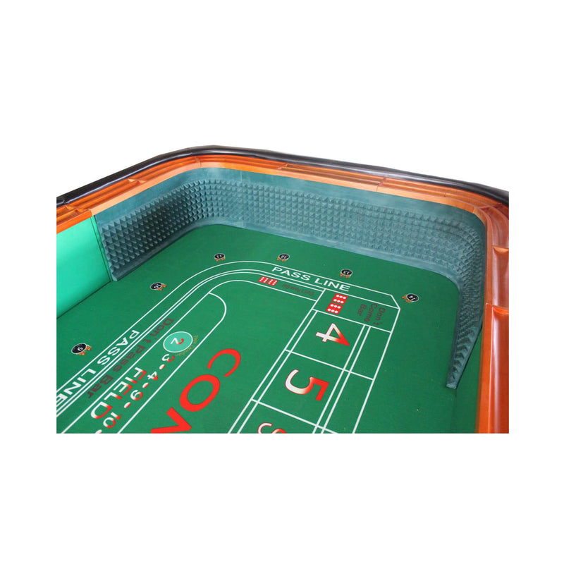 Professional 12FT Craps Table With Full Drink Rail And Padded Rim Cover (SAK76258) - Saksby Wholesale - Deisgn View