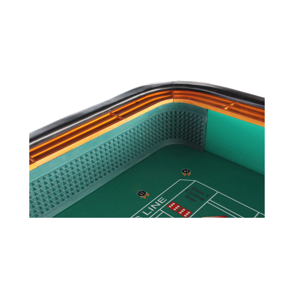Professional 12FT Craps Table With Full Drink Rail And Padded Rim Cover (SAK76258) - Saksby Wholesale - Edge View