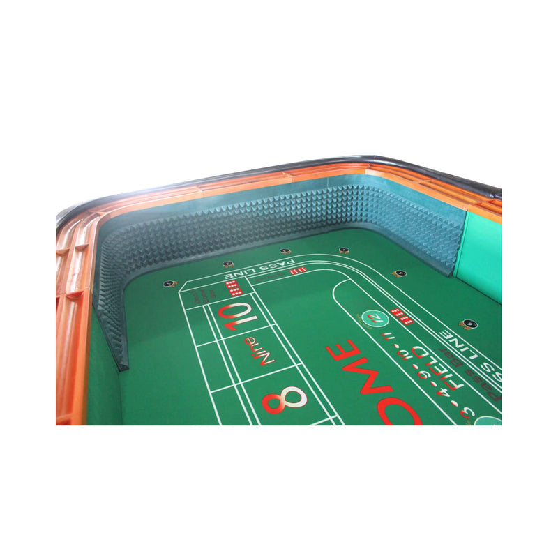 Professional 12FT Craps Table With Full Drink Rail And Padded Rim Cover (SAK76258) - Saksby Wholesale - Table Design View