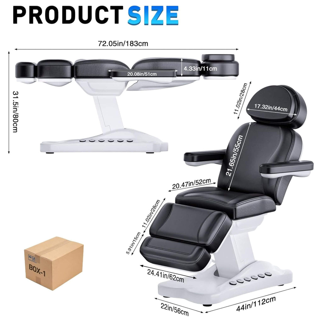 Professional Fully Electric Massage Table With Lift And Foot Pedal (SAK32659) - Saksby Wholesale - Product Size