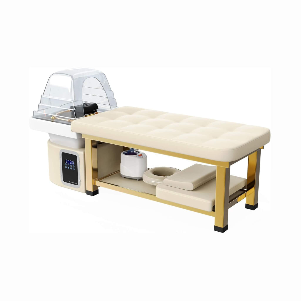 Professional Massage Table With Shampoo Basin And Water Circulation System (SAK24689) - Saksby Wholesale - Beige Color