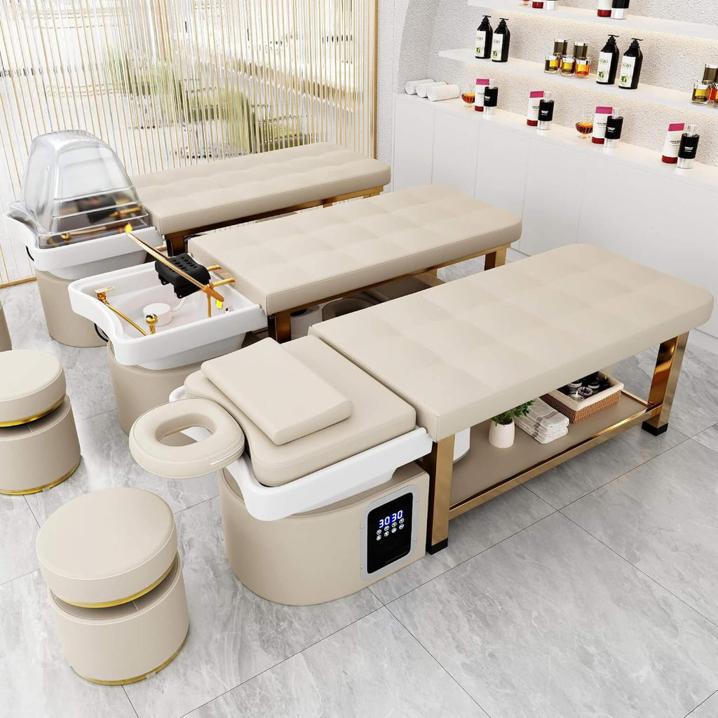Professional Massage Table With Shampoo Basin And Water Circulation System (SAK24689) - Saksby Wholesale - LIfestyle Image In Massage Bed View