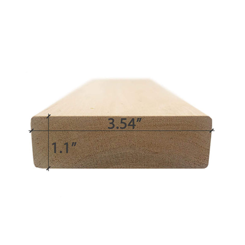 Prosaunas Alder 2X4 S4SEE SHP 4-Sides Eased Edges Sauna Bench Wood (SAK72415)- Saksby Wholesale - Size View