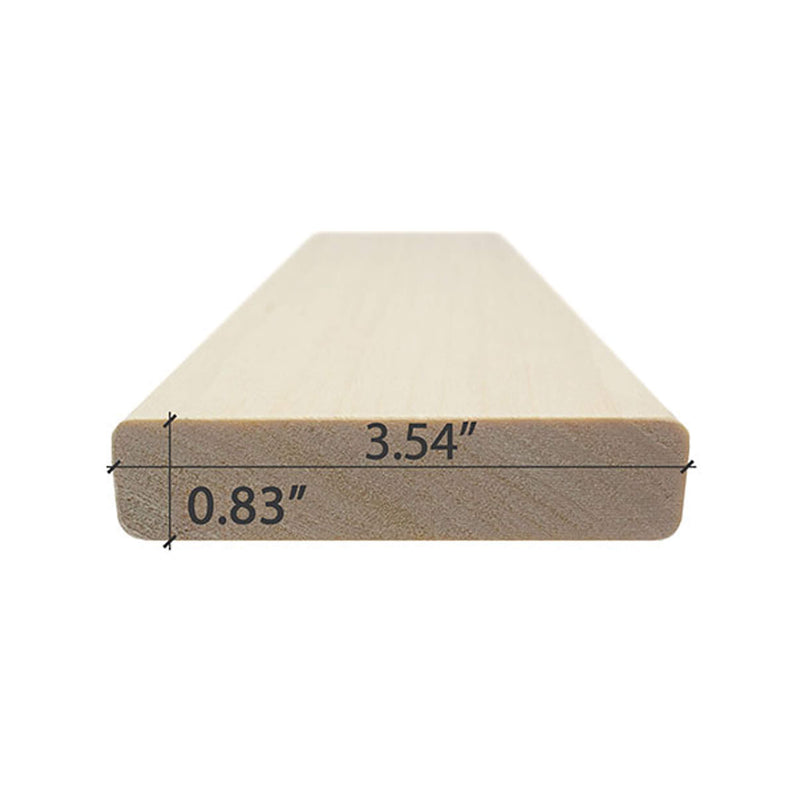 Prosaunas Aspen 1X4 S4SEE SHP Sauna Bench Wood With Smooth 4 Sides Eased Edges (SAK67392) - Saksby Wholesale - Dimensions